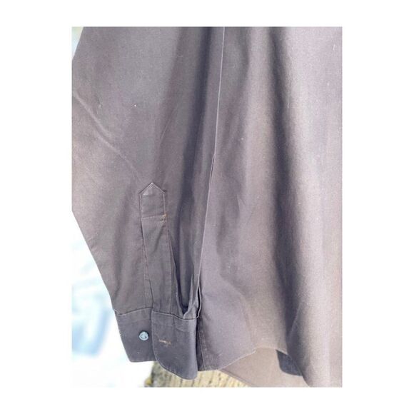 Calvin Klein Brown Dress Shirt 100% Cotton Sz 16 34/35 - Picture 5 of 5